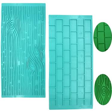 Imagem de Conjunto de 2 peças de molde de textura da Gobaker para decoração de bolos de cupcakes (azul)