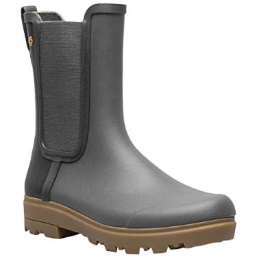 Imagem de BOGS Bota de chuva feminina Holly Tall Chelsea, Cinza escuro, 10