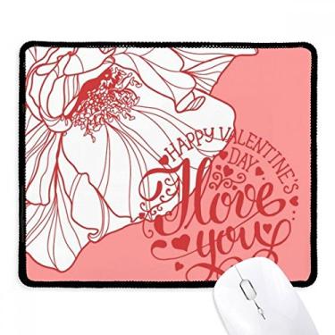 Imagem de Mousepad rosa Happy Valentine's Day Love Rose Tapete de borracha para jogos