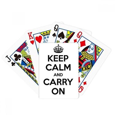 Imagem de DIYthinker Cartas de baralho Keep Calm and Carry On Black Poker presente de mesa