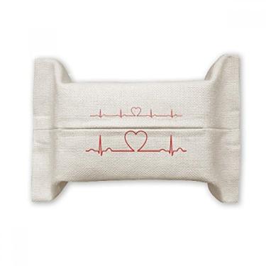 Imagem de Bolsa de linho de algodão com estampa de coração de eletrocardiograma