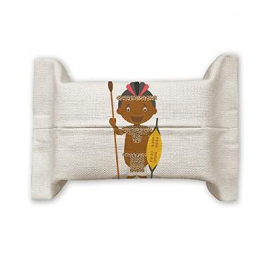Imagem de Bolsa de linho de algodão com desenho de desenho animado da Tribe da África do Sul