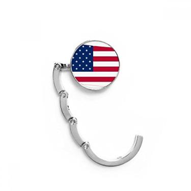 Imagem de Gancho de mesa com listras do mapa da América do Colorado e gancho decorativo com fecho dobrável