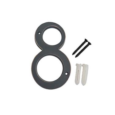 Imagem de QCAA Número de casa tradicional de latão forjado pesado, 15 cm, 8, bronze veneziano, feito em Taiwan