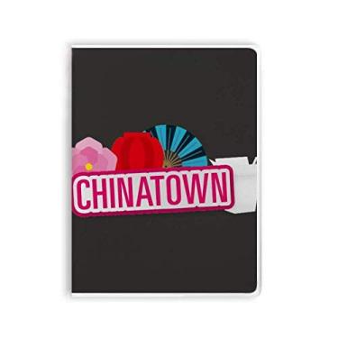Imagem de Flower Lantern Fan Red China Town Caderno capa de chiclete diário capa macia