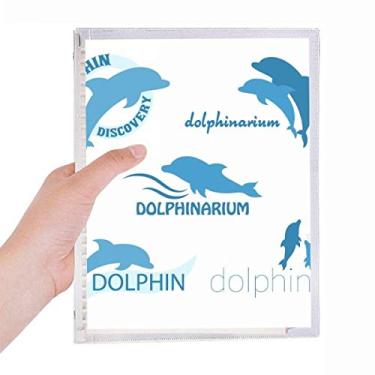 Imagem de Caderno de Biologia de Golfinho do Oceano Azul com Folhas Soltas Diário Recarregável