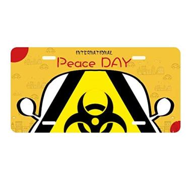 Imagem de DIYthinker Símbolo de aviso amarelo e preto triângulo para infecção placa de carro decoração Dia da Paz