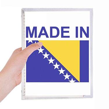 Imagem de Caderno feito na Bósnia Herzegovina Country Caderno Folhas Soltas Diário Recarregável Papelaria