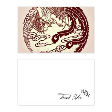 Imagem de Dois Phoenixes Fly Animal Retrato Cartão de agradecimento Aniversário Papel Saudações Casamento Agradecimento
