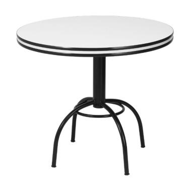 Imagem de Mesa de Jantar Redonda Special Branca e Preta 90 cm