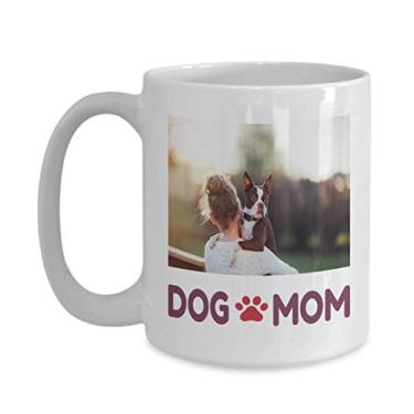 Imagem de Caneca personalizada Dog Mom - Caneca personalizada com imagem de mãe de cachorro - Presente de mãe de cachorro - Ideia de - Caneca de café de 425 g