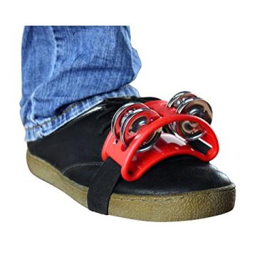 Imagem de YMC Pandeiro de pé Percussion FJS2S-RD com jingles de aço, vermelho