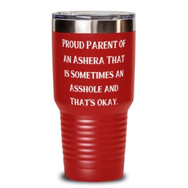 Imagem de Lindo presente para gatos Ashera, pai orgulhoso de uma Ashera que é às vezes um asshole e isso ok, copo de Natal de 850 g para gatos Ashera