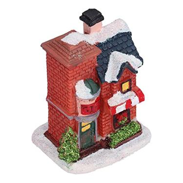 Imagem de Cidade de Natal, função de iluminação de Casa de luz de LED Casa de resina de Natal para amantes modelo para colecionadores para artesãos