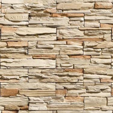 Imagem de Papel De Parede Adesivo Pedras Cores Claras Bege Marrom 12M