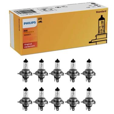 Imagem de Kit 10 Lâmpada Philips Halógena Standard 55/60W 12v H4 Biodo