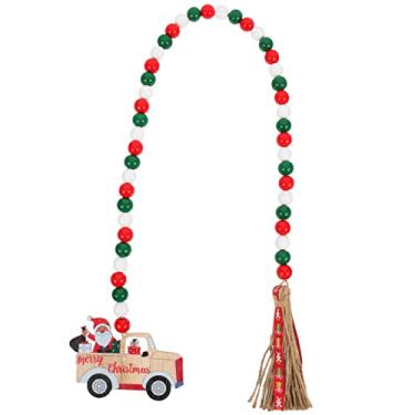 Imagem de NOLITOY Contas De Madeira De Natal Decoração Rústica Decoração Rústica Bandejas De Madeira Pom Pom Casa De Fazenda Rústica Contas Country Decoração Pendurada De Natal Contas De Madeira