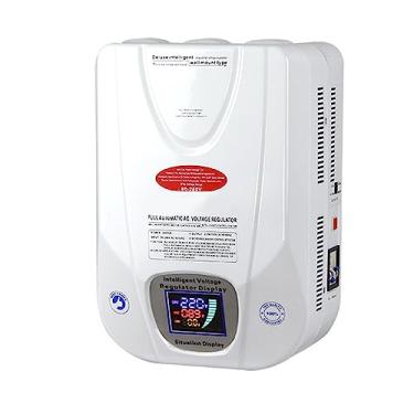 Imagem de Estabilizador automático de tensão, montado na parede ou plano 220V regulador de tensão Estabilizador de fonte de alimentação para eletrodomésticos instáveis, branco, 5000VA