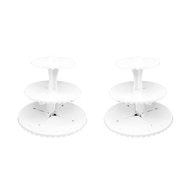 Imagem de 2 Suportes para Doces, Cup Cakes e Pirulitos Lembrancinhas Piruliteira Porta Balas Centro de Mesa Decora Festas (Brancas)