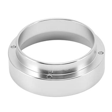 Imagem de Anel de dosagem de café, funil de dosagem de café de 53 mm liga de alumínio anel magnético de dosagem de pó de café anti voador anel de recebimento de pó (prata)