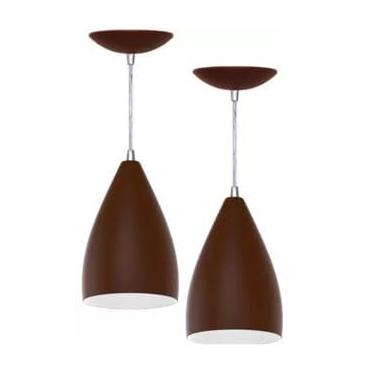 Imagem de Kit 2 Pendentes Vegas (Café Textura / Branco)