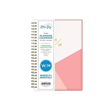 Imagem de Blue Sky Agenda semanal e mensal de ano acadêmico 2021-2022, 12,7 x 20,3 cm, capa flexível, encadernado, rosa cali (130621)