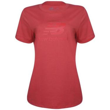 Imagem de Camiseta New Balance Essentials Basic - Feminino - Vermelho