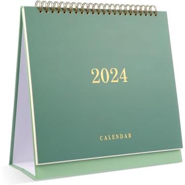Imagem de Calendário de mesa 2023 mesa pequena planejador mensal mesa escritório mini mesa agenda decoração diária (Verde)