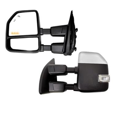 Imagem de AERDM Nova tampa cromada espelhada de reboque com sensor de temperatura para Ford Super Duty F-250 F-350 F-450 F-550 F-550 com seta e lâmpada auxiliar