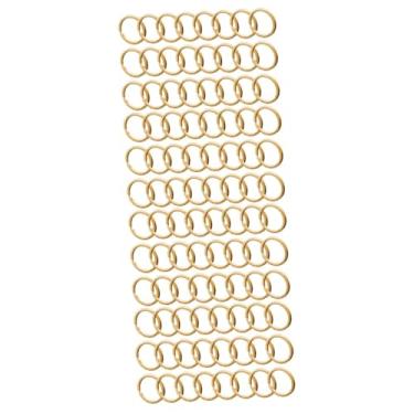 Imagem de TEHAUX 400 Unidades chaveiro anéis de ouro porta-chaves metálico anéis de zíper anéis redondos conectores de joias fornecimento de chaves pingente de chave volta círculo ferro