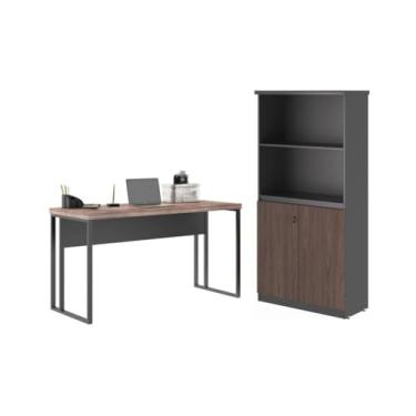 Imagem de Kit Escrivaninha e Armario China Noce Preto