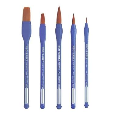 Imagem de Kit Pincel P/Aquarela Acrilica Guache Pentel Neo Sable 5 Unidades