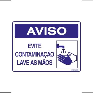 Imagem de Placa De Sinalização Aviso Evite Contaminação Lave As Mãos 20x15 Acesso - P-37/2 F9e