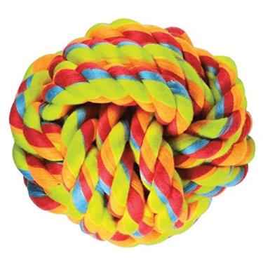 Imagem de JAMBO PET Brinquedo Bola Colorida Com Corda Resistente Feita em Poliéster Tamanho Médio Ideal Para Puxar Para Cães