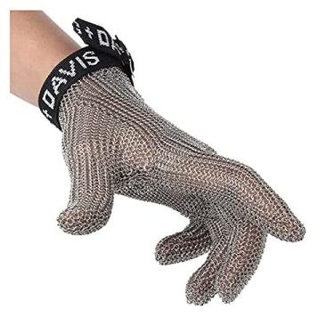 Imagem de Luvas Resistentes a Corte Luvas de metal de aço inoxidável, luvas de trabalho de segurança açougueiro, 9 níveis de proteção, anti-corte, anti-stab, para fatiar e cortar carne na cozinha (Size : Small