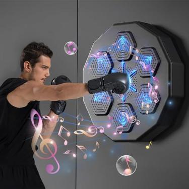 Imagem de Máquina de boxe de música montada na parede eletrônico inteligente equipamento de boxe led máquina de boxe perfurador de parede alvo de treinamento fof criança adulto/976 (Size : Style 2. With Kids G