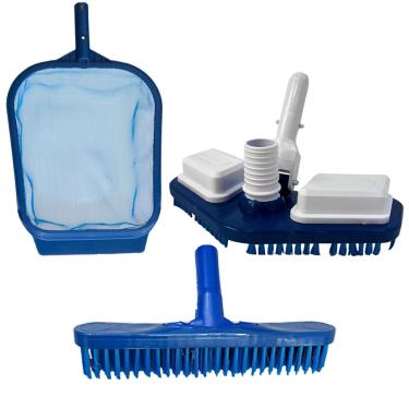 Imagem de Kit de Limpeza para Piscinas Great Pool - Fibra Vinil Alvenaria - Azul - Plástico - Compatível com diferentes tipos de piscinas