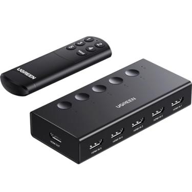 Imagem de UGREEN HDMI Switch 5 em 1 Out 4K@60Hz, Splitter com Remote 5 Port HDMI Switcher Selector Support 3D CEC HDR HDCP2.2 Compatível com PS5/4/3 Xbox Switch TV Stick