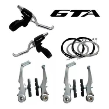 Imagem de Freio V-brake Para Bicicleta Com Manete Alumínio Polido