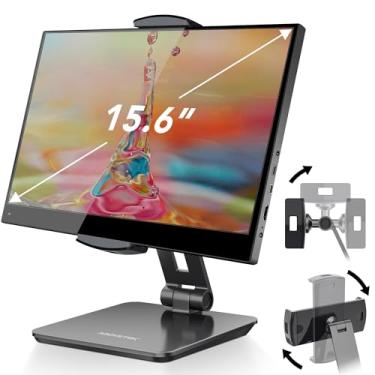 Imagem de AboveTEK Suporte para tablet e iPad de alumínio para quiosque empresarial, suporte giratório de 360° para tablets e telefones celulares de 4 a 15,6 polegadas, resistente para lojas, PDV, escritório