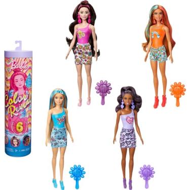 Imagem de Barbie Color Reveal Boneca Cores do Arco-íris com 6 Surpresas e Corpete que Muda de Cor