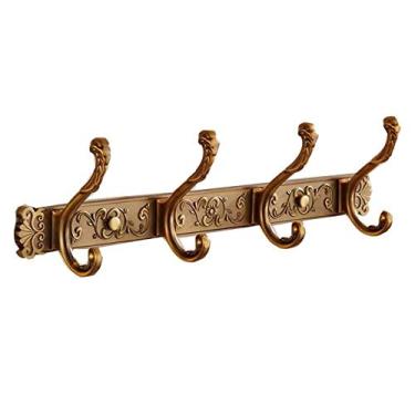 Imagem de Cabide de parede de porta europeu antigo espaço alumínio retro cabide no quarto criativo (cor: tamanho A: 4 ganchos)