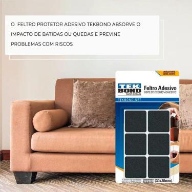 Imagem de Feltro Quadrado 30mm Preto Cartela 12 Unidades Tekbond