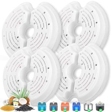 Imagem de Filtros de fonte de água para gatos para bebedouros de aço inoxidável de 2,5 l e bebedouro plástico para gatos de 1,899 g/2,0L, conjunto de 4 filtros de substituição para animais de estimação