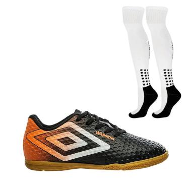 Imagem de Kit Tênis Futsal Umbro Warskin Jr + Meião Penalty Matix Juvenil 33 - 38-Unissex