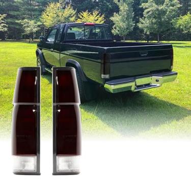 Imagem de Lanterna traseira rígida USR 86-97 – 2 peças de lâmpadas traseiras de substituição (esquerda + direita) - compatível com caminhonete Nissan Hardbody 1986-1997 todos os modelos (lente vermelha cereja
