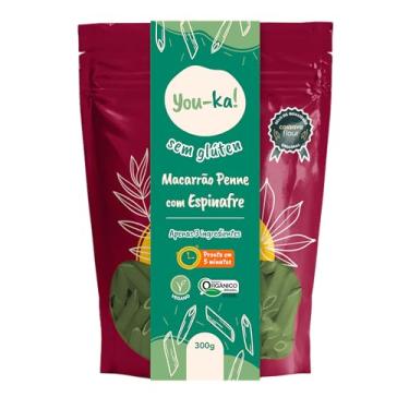 Imagem de Macarrão Penne Sabor Espinafre Sem Glúten Orgânico You-ka! 300g