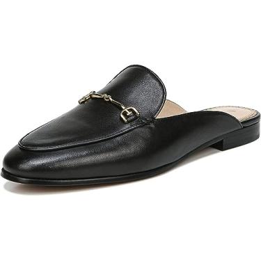Imagem de Sam Edelman Mules rasteiras femininas Linnie, Couro de bezerro Modena preto, 6.5 Wide