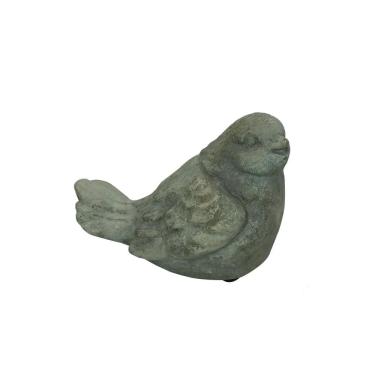 Imagem de Escultura Decorativa Pássaro Rústico em Cimento Cinza 9cm WB3015 BTC