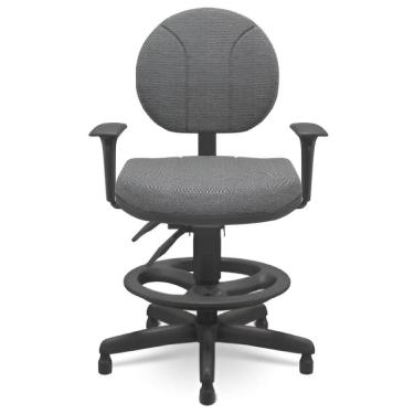 Imagem de Cadeira Caixa Executiva Ergonomica Back System Tecido Cinza Plaxmetal